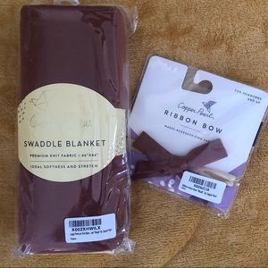New Copper Pearl Swaddle with matching headband bow